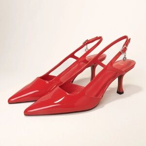 Fryna Patent leather slingback pumps